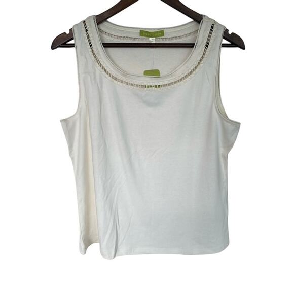 Sigrid Olsen Cream Scoopneck Tank - NWT - Picture 1 of 4